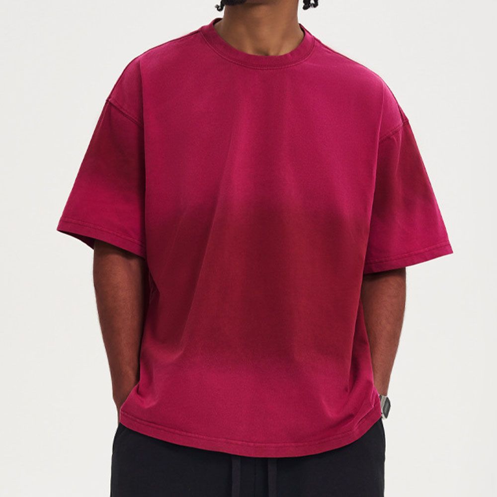 260GSM Washed Tie-Dye Tee - Oversized Snow Wash Vintage Men T-Shirt