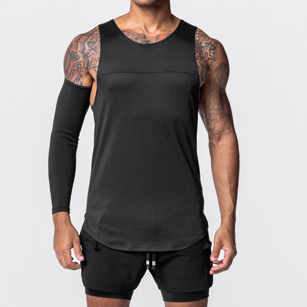 Men Quick-Dry Sports Vest - Breathable Panel Design Loose Fit Basketball Sleeveless Tee