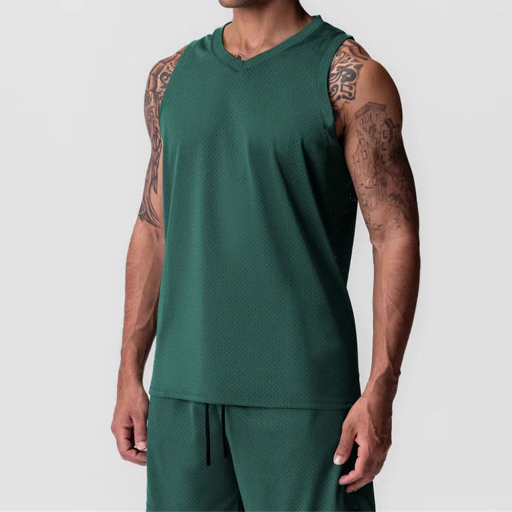 Men Mesh Quick-Dry Vest - Trendy American Loose Fit Sleeveless Workout Top