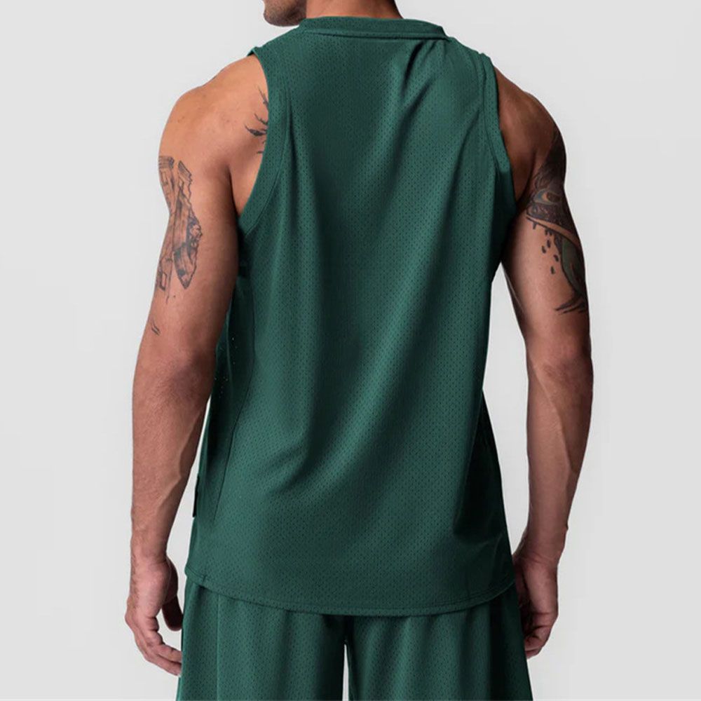 Men Mesh Quick-Dry Vest - Trendy American Loose Fit Sleeveless Workout Top