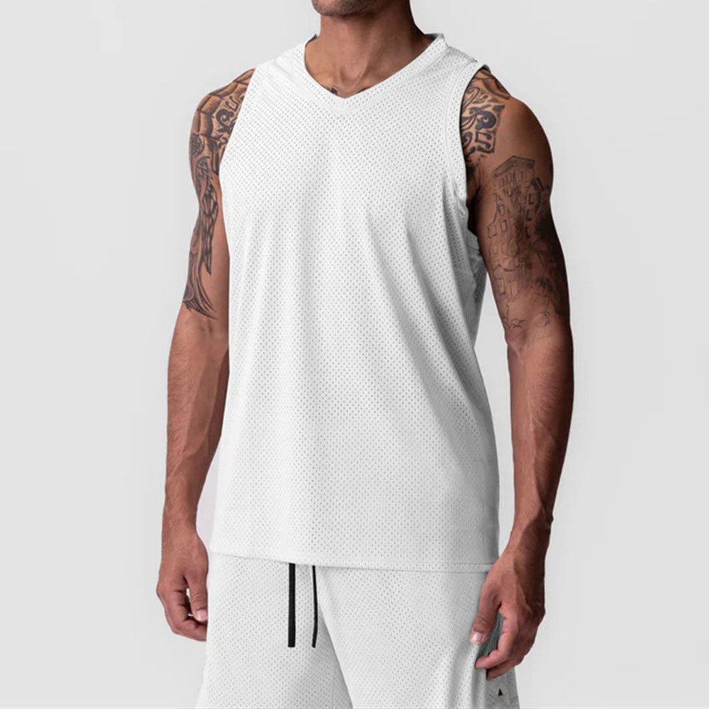 Men Mesh Quick-Dry Vest - Trendy American Loose Fit Sleeveless Workout Top