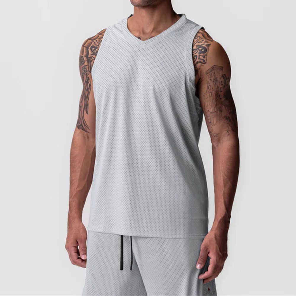 Men Mesh Quick-Dry Vest - Trendy American Loose Fit Sleeveless Workout Top