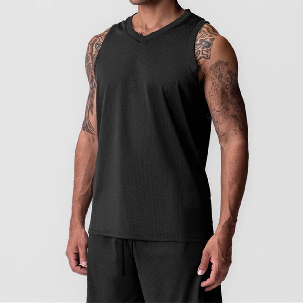 Men Mesh Quick-Dry Vest - Trendy American Loose Fit Sleeveless Workout Top