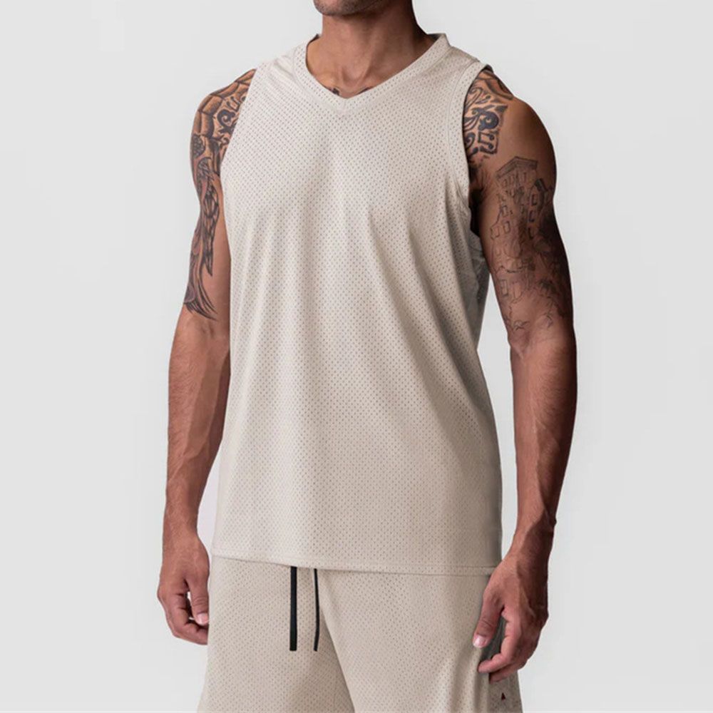 Men Mesh Quick-Dry Vest - Trendy American Loose Fit Sleeveless Workout Top