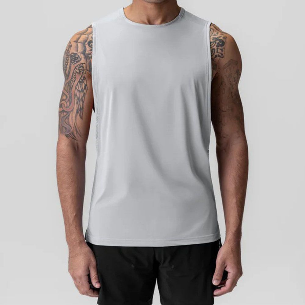Men Quick-Dry Ice Silk Vest - Micro-Hole Cooling Loose Fit Sleeveless Workout Top