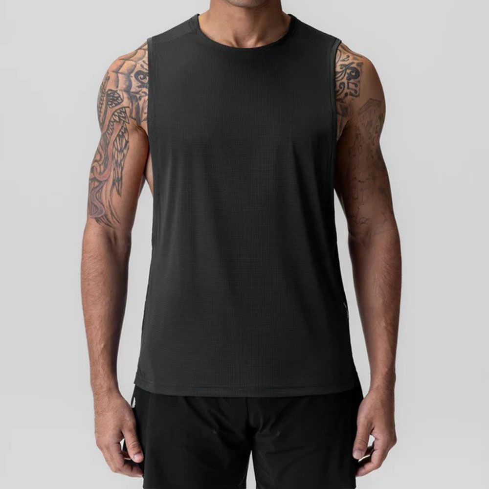 Men Quick-Dry Ice Silk Vest - Micro-Hole Cooling Loose Fit Sleeveless Workout Top