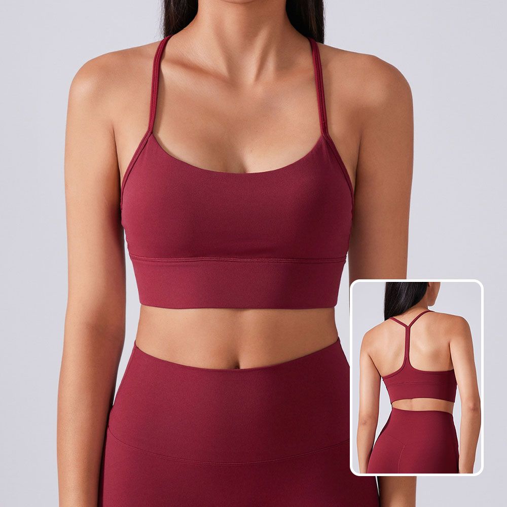 Y-Back Sports Bra - Shockproof Yoga Running Bra with Lift Support
