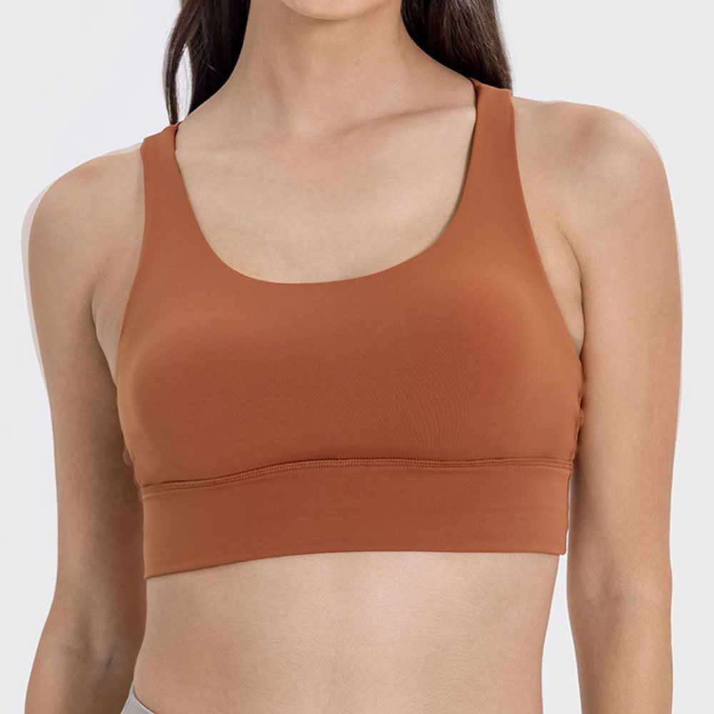 Strappy Back Yoga Top - Sports Bra With Pads Fitness Tank & Yoga Outfit