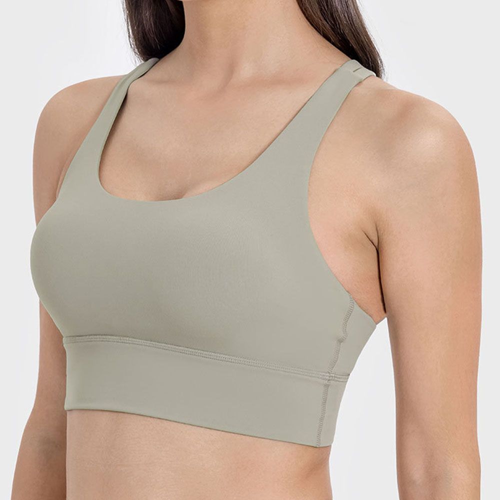 Strappy Back Yoga Top - Sports Bra With Pads Fitness Tank & Yoga Outfit