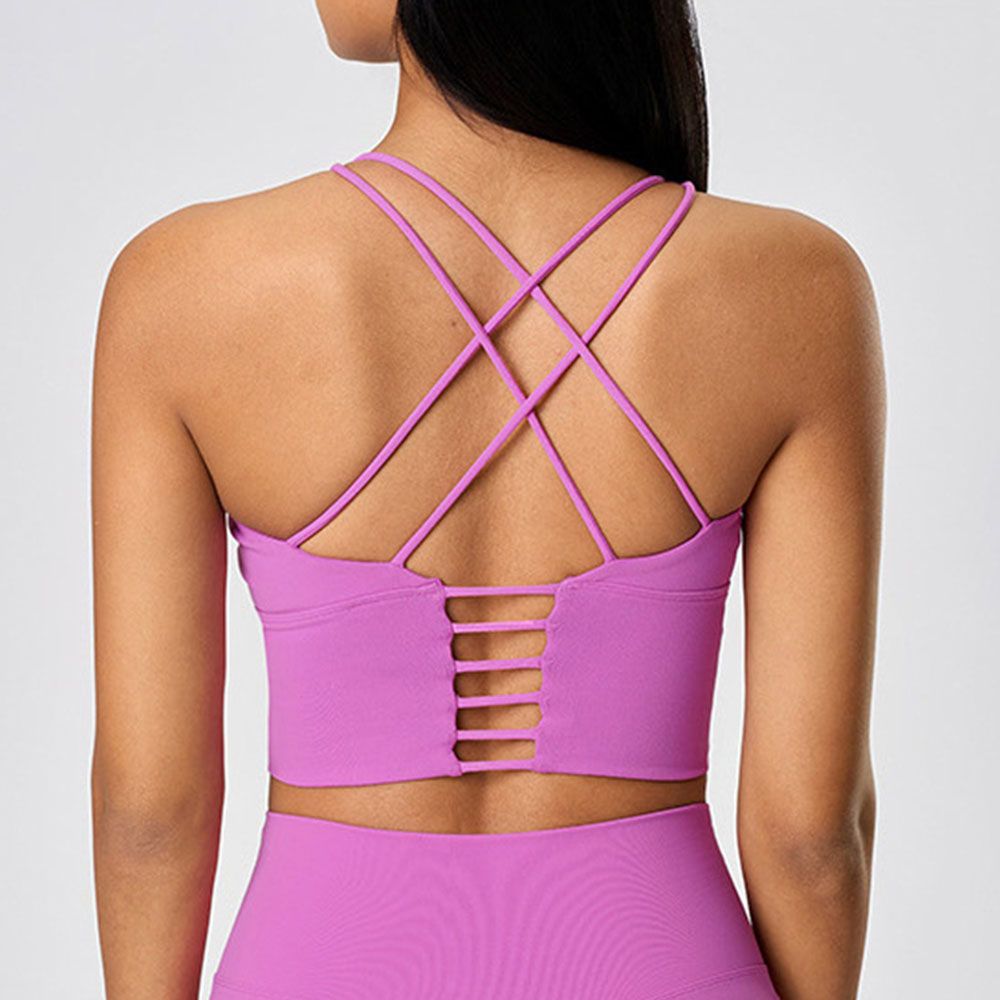 Women Backless Sports Bra Thin Strappy Yoga Top & Fitness Tank