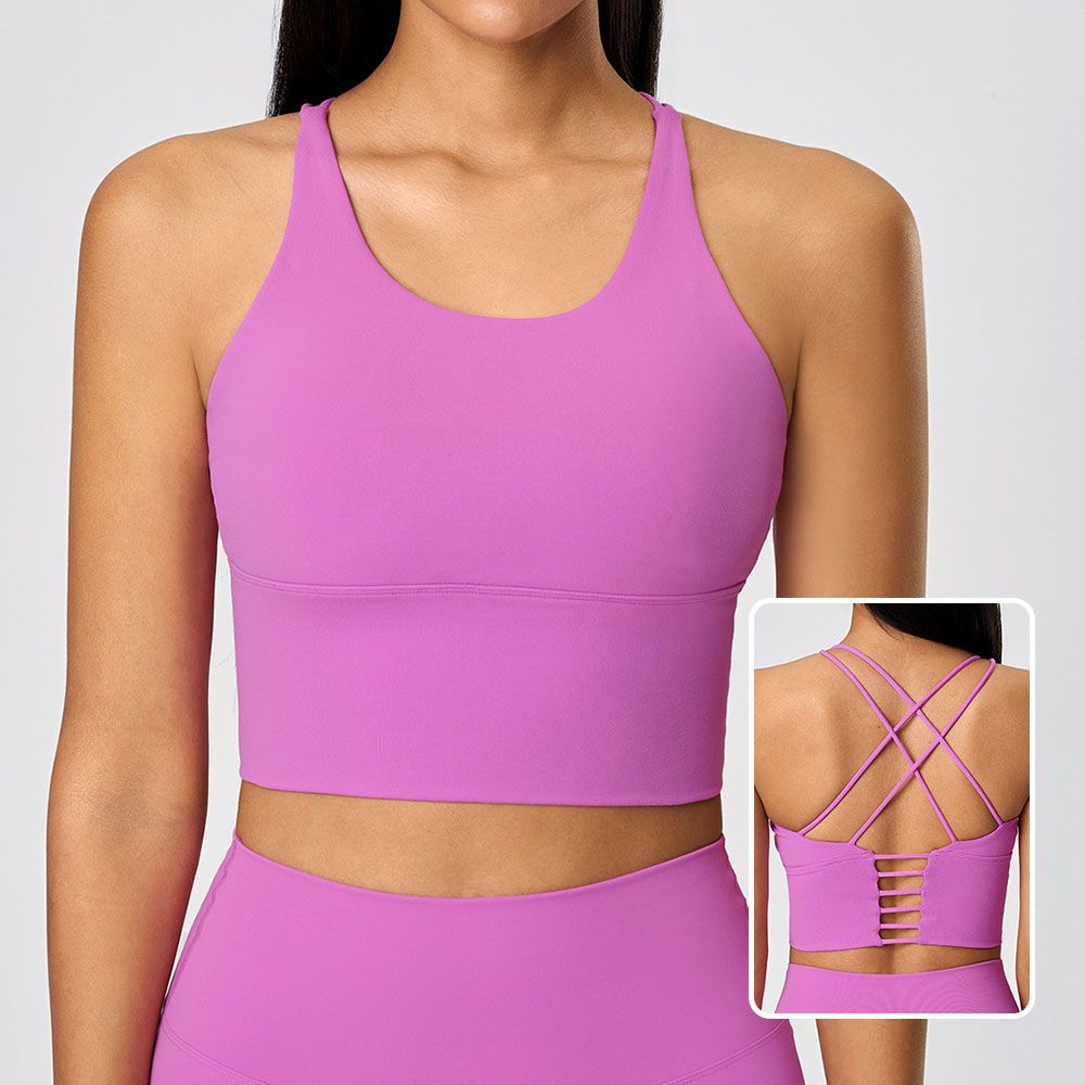 Women Backless Sports Bra Thin Strappy Yoga Top & Fitness Tank