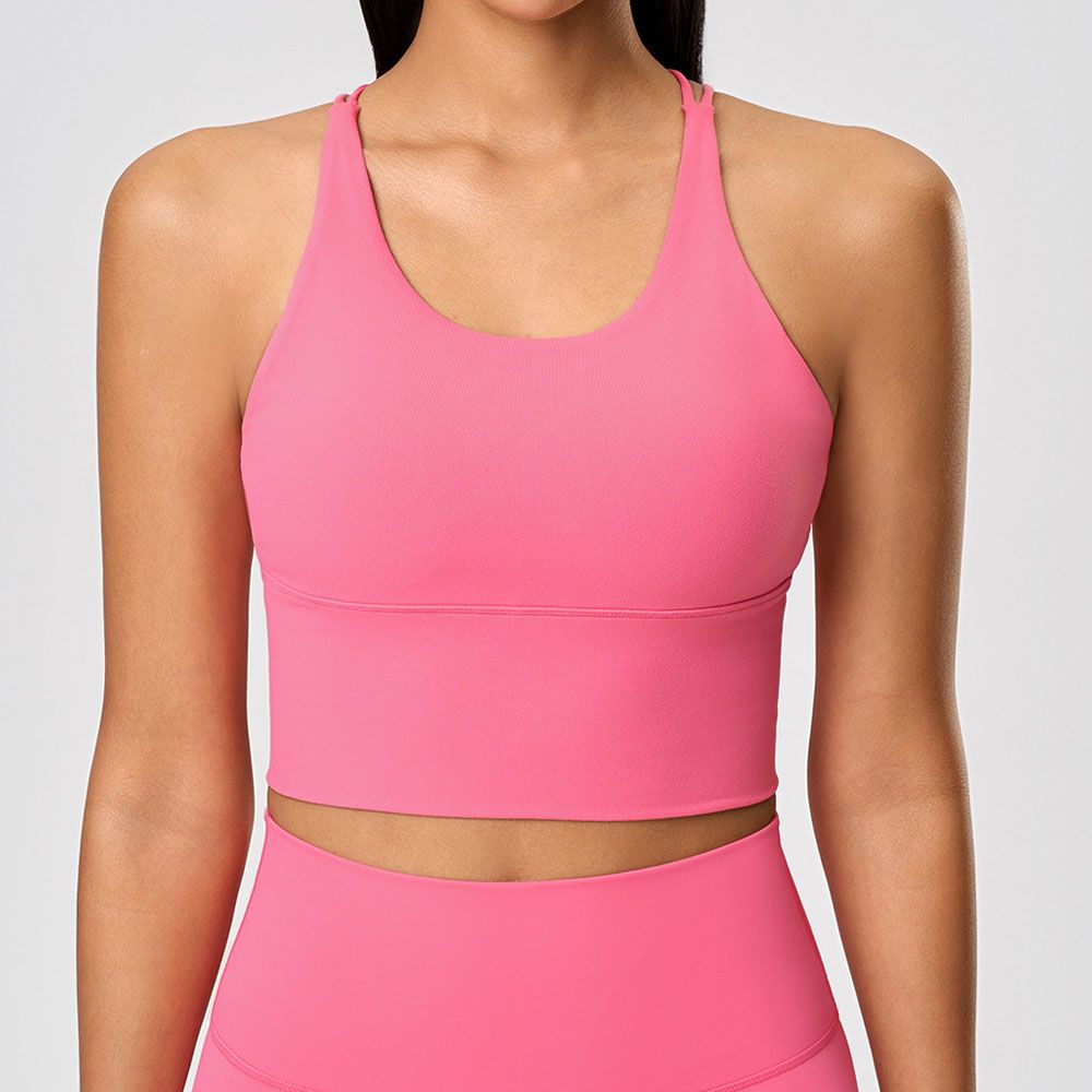 Women Backless Sports Bra Thin Strappy Yoga Top & Fitness Tank