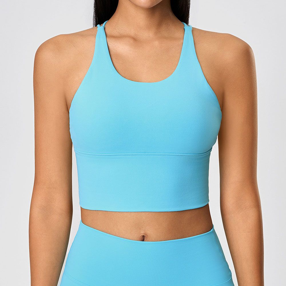 Women Backless Sports Bra Thin Strappy Yoga Top & Fitness Tank