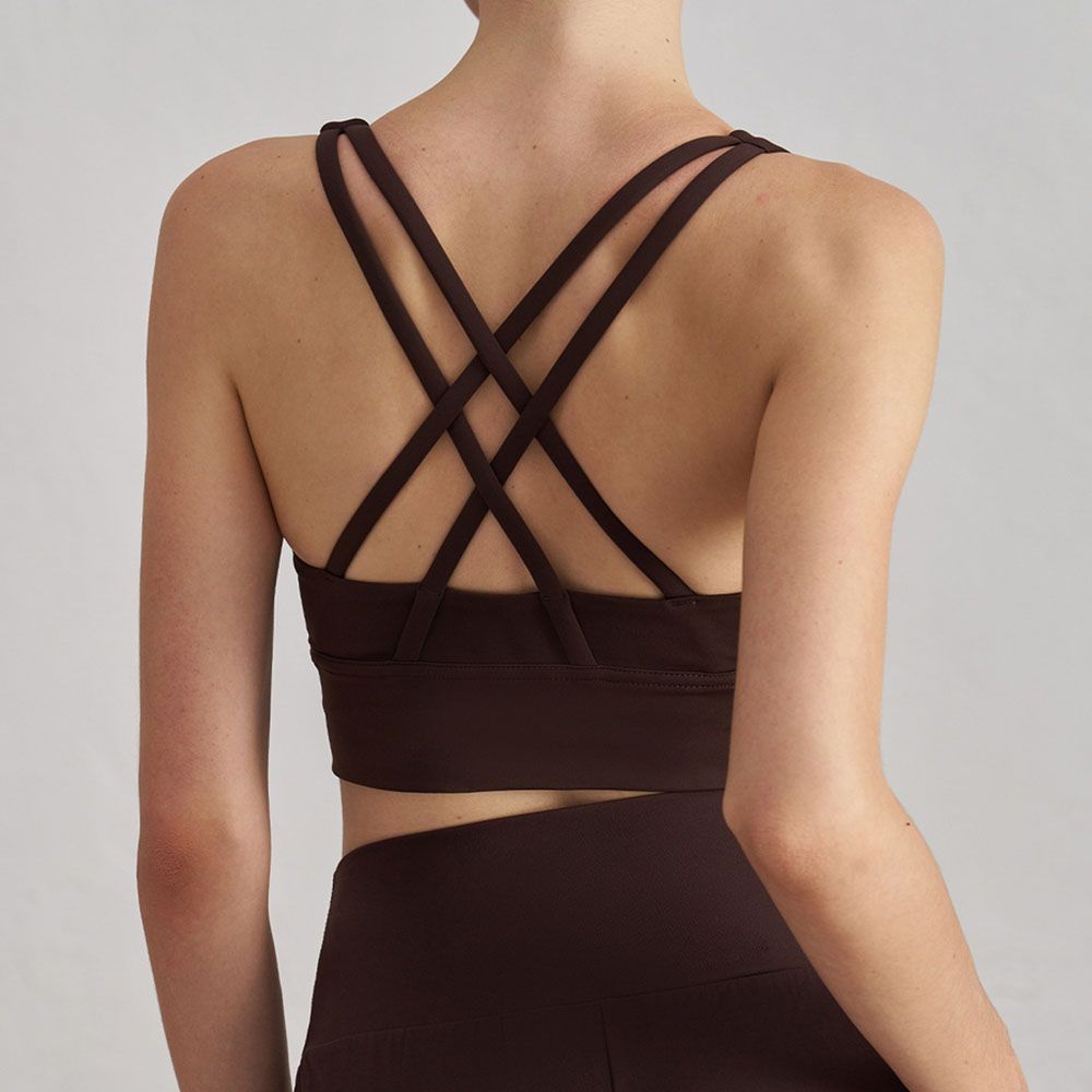 Seamless Yoga Tank Crisscross Back Sports Bra Workout Top