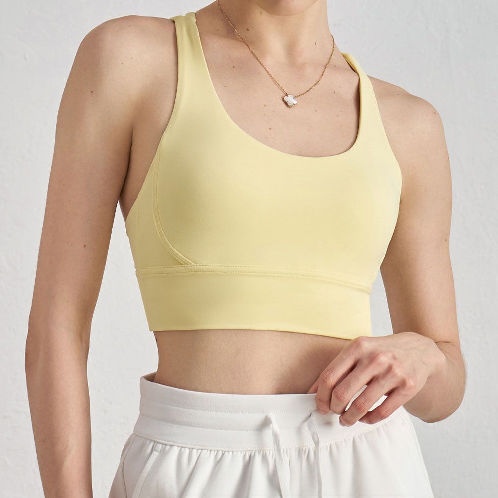Seamless Yoga Tank Crisscross Back Sports Bra Workout Top