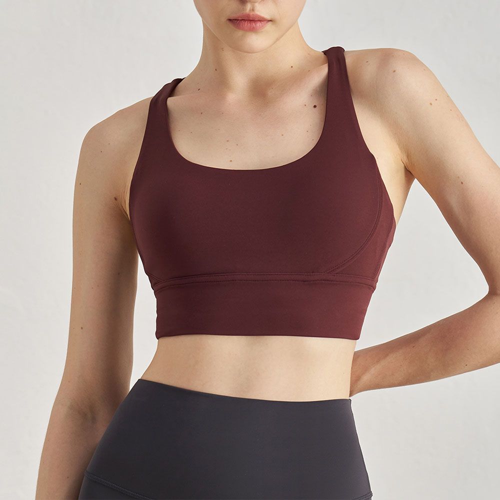 Seamless Yoga Tank Crisscross Back Sports Bra Workout Top