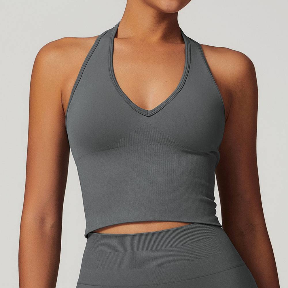 Breathable Halter Sports Bra Seamless Shockproof Yoga Workout Top