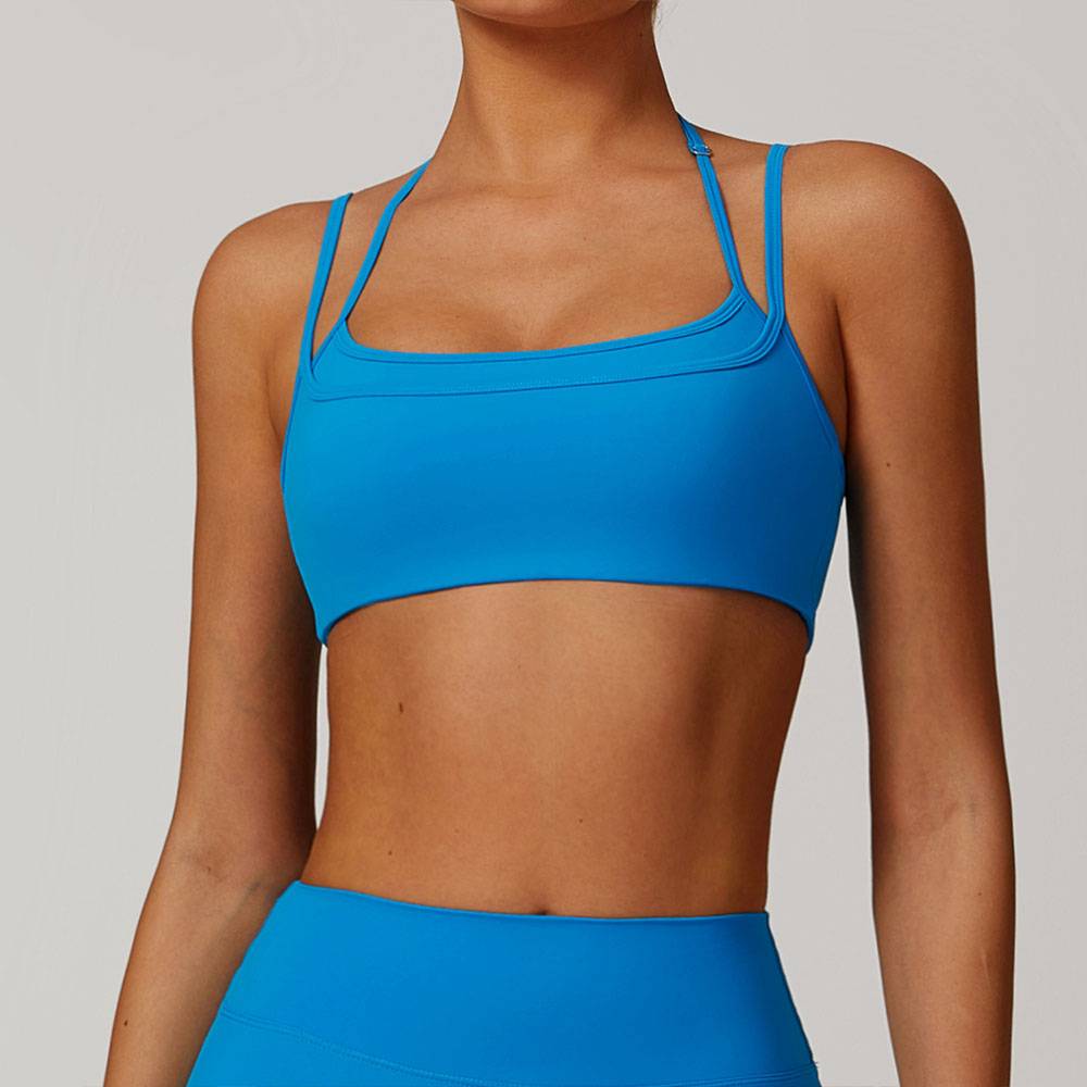 Seamless Yoga Bra Quick-Dry Halter Neck Sports Top For Running Workout