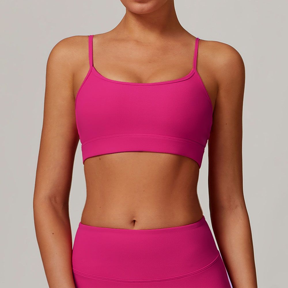 Ribbed Back Sports Bra Euro Style Yoga Top Running Tank