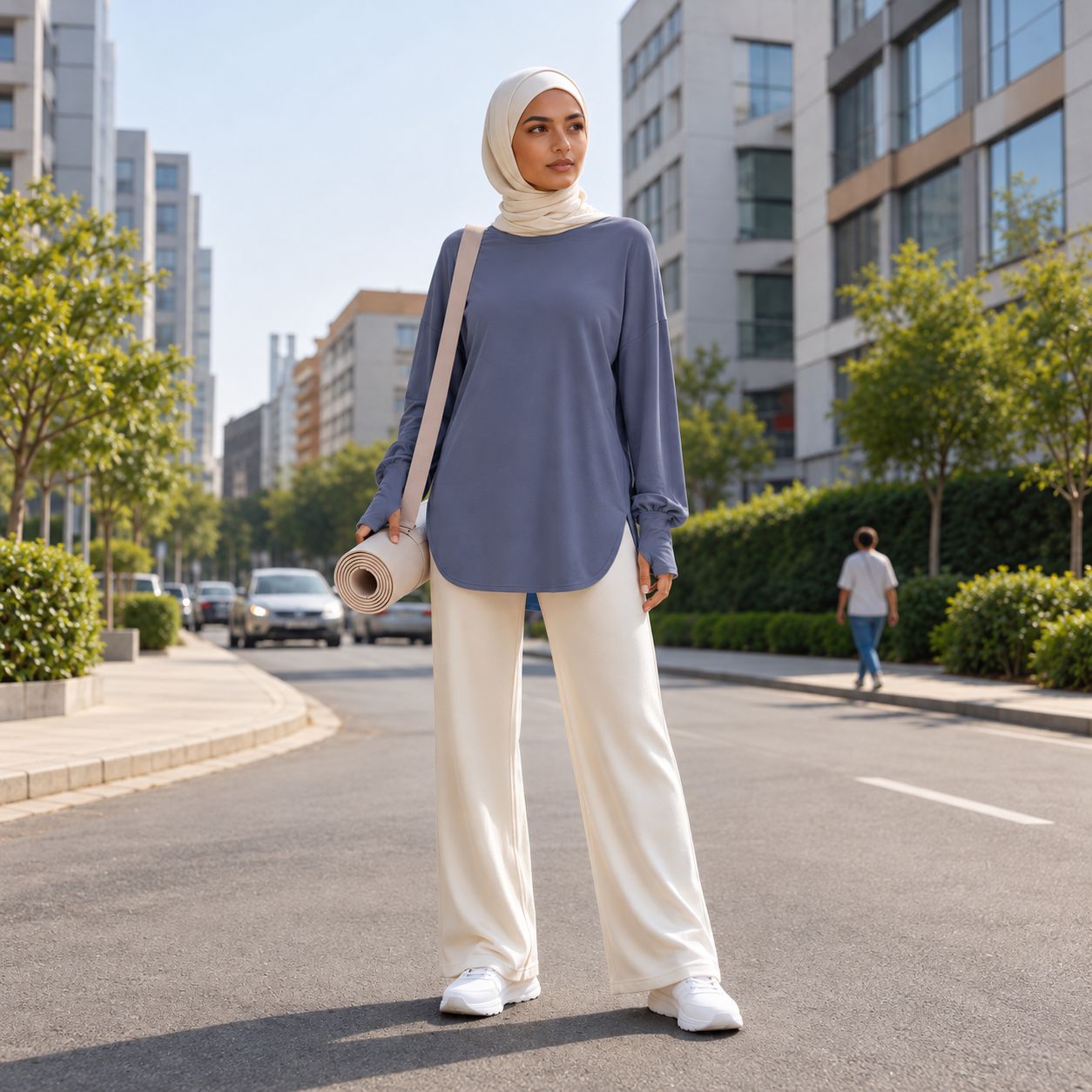 Women's Blue-Gray Modest Activewear Collection | ZDP0801