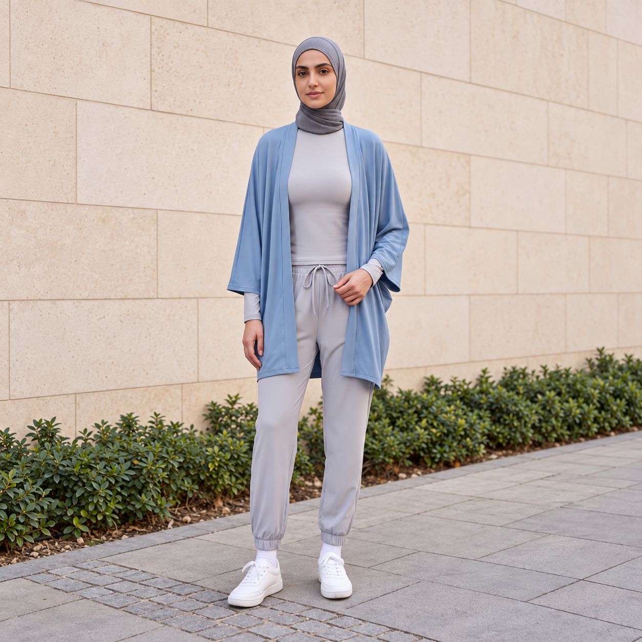 Women's Dusty Blue & Grey Modest Activewear Collection | ZDP0805