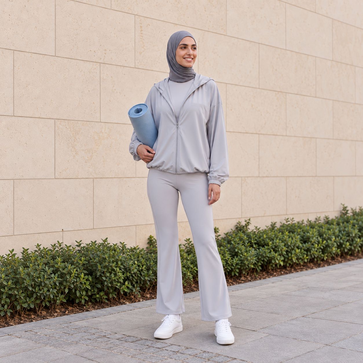 Women's Dusty Blue & Grey Modest Activewear Collection | ZDP0805
